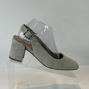 Vionic Nareen Heels Women's Size 8.5 Soft Grey Suede Sling Back Comfort Shoes